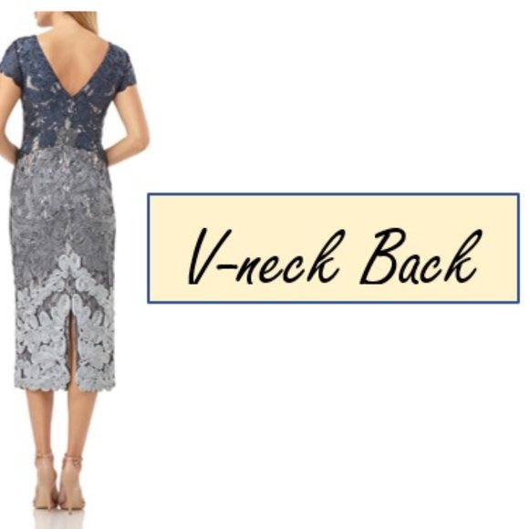 Designer JS Collections Lace Midi Evening Dress & Matching Earrings - Picture 2 of 14